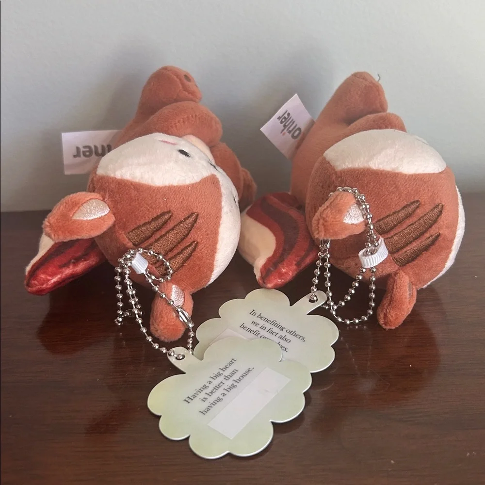 3 for $12 Bundle sale: Lot of 2 Squirrel Plush Keychains Kawaii